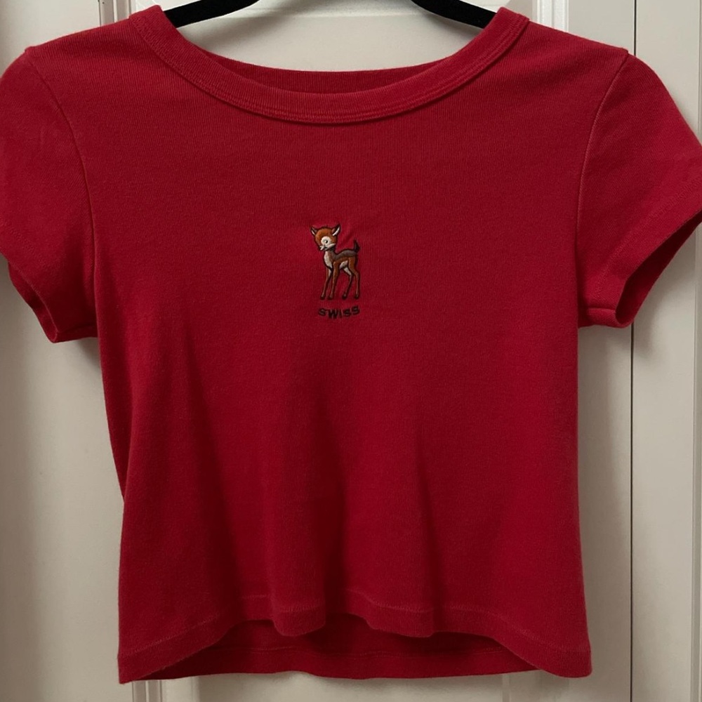 Baby doe Red Brandy Melville Baby Tee
